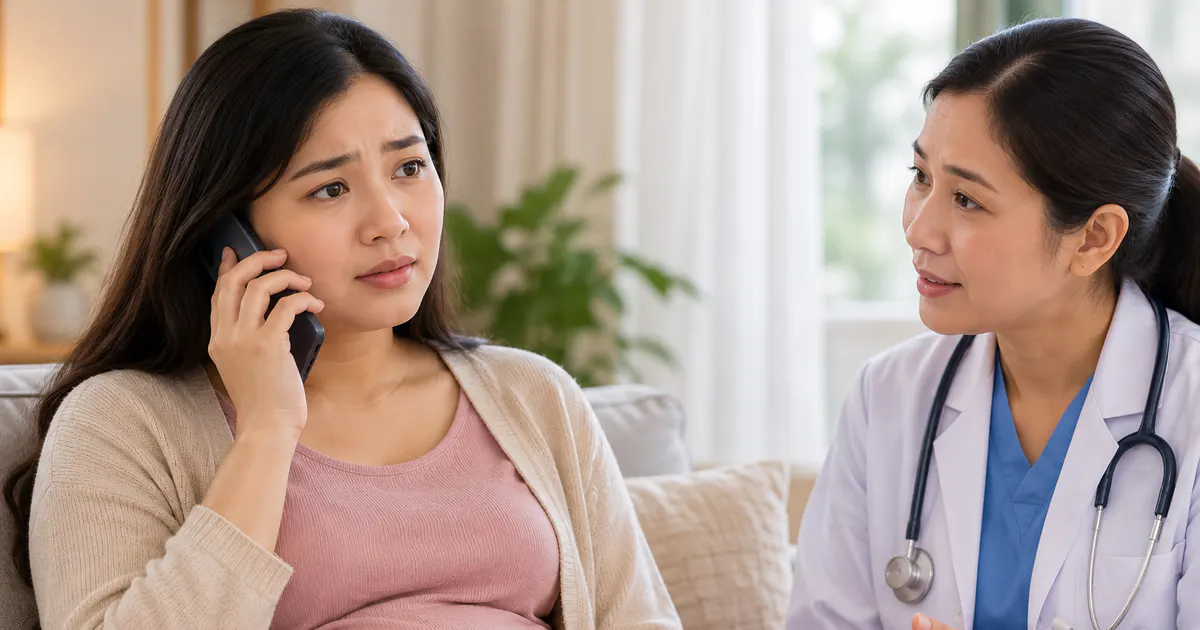 Bà bầu liên hệ cơ sở y tế khi xuất hiện dấu hiệu bất thường trong thai kỳ