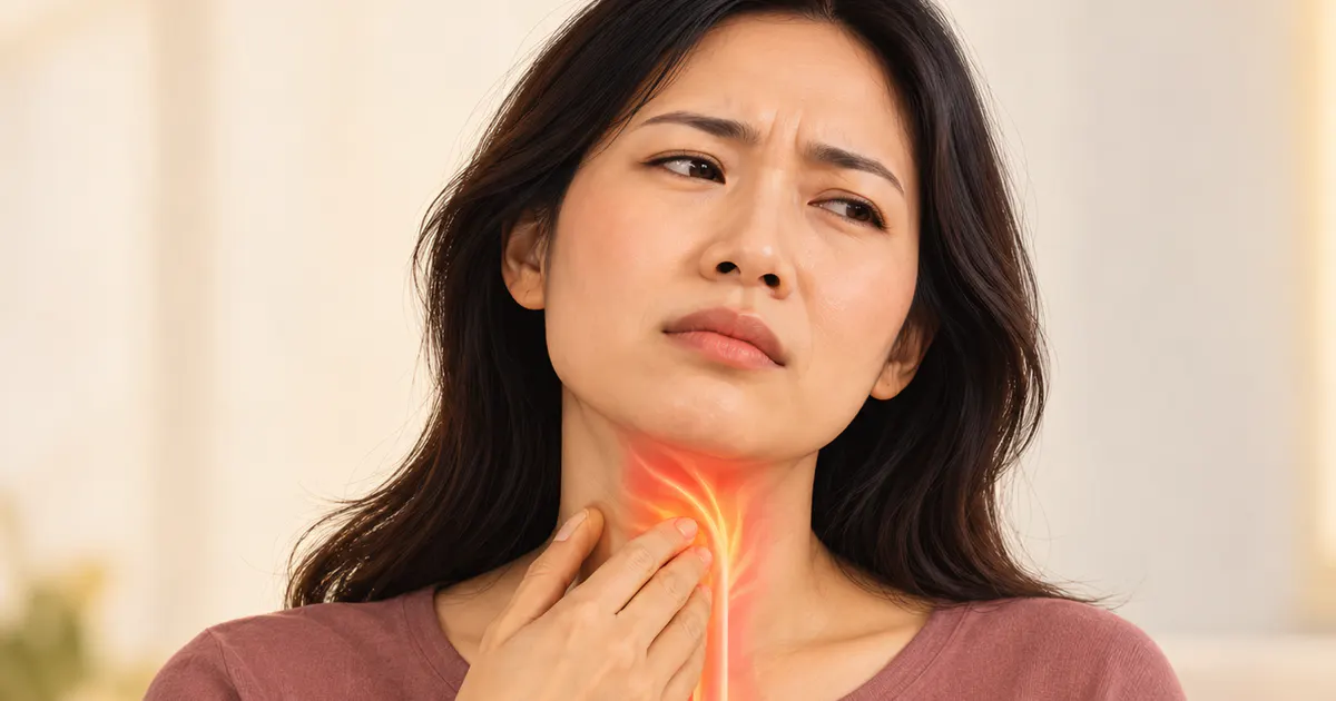 Biểu hiện trào ngược dạ dày ở người lớn tại cổ họng và đường hô hấp