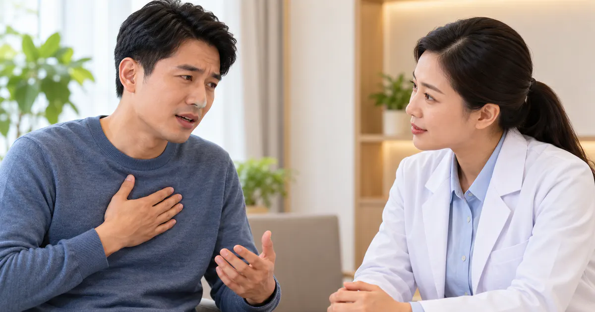 Người bệnh trao đổi triệu chứng trào ngược với nhân viên y tế