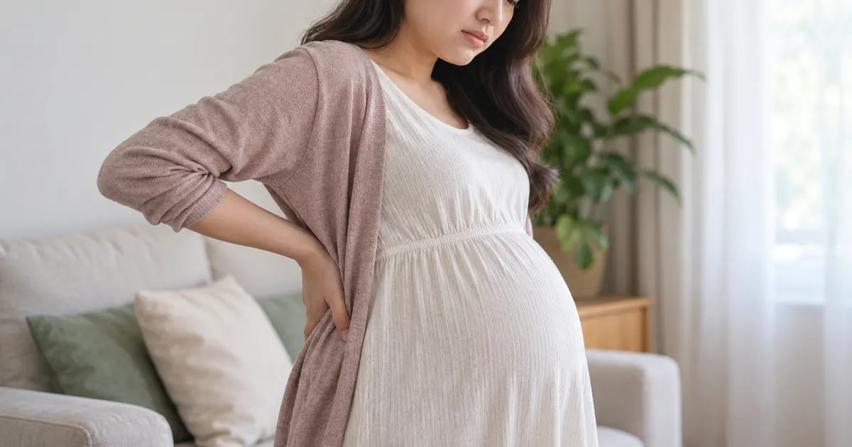 Bà bầu theo dõi đau lưng khi mang thai tháng thứ 5 tại nhà