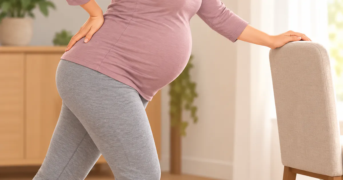 Minh họa bà bầu vận động nhẹ để giảm đau lưng an toàn tại nhà