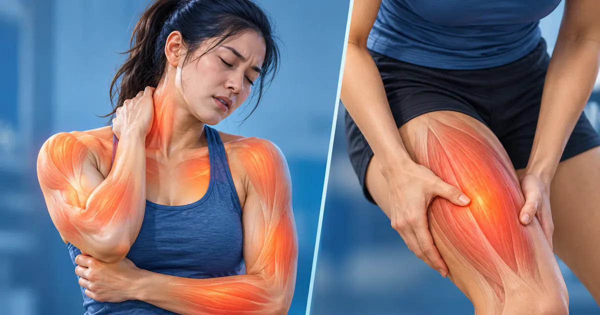 Minh họa phân biệt đau cơ lan tỏa và đau khu trú do chấn thương