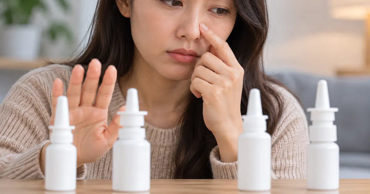 Minh họa tránh tự ý lạm dụng thuốc xịt mũi khi điều trị viêm xoang