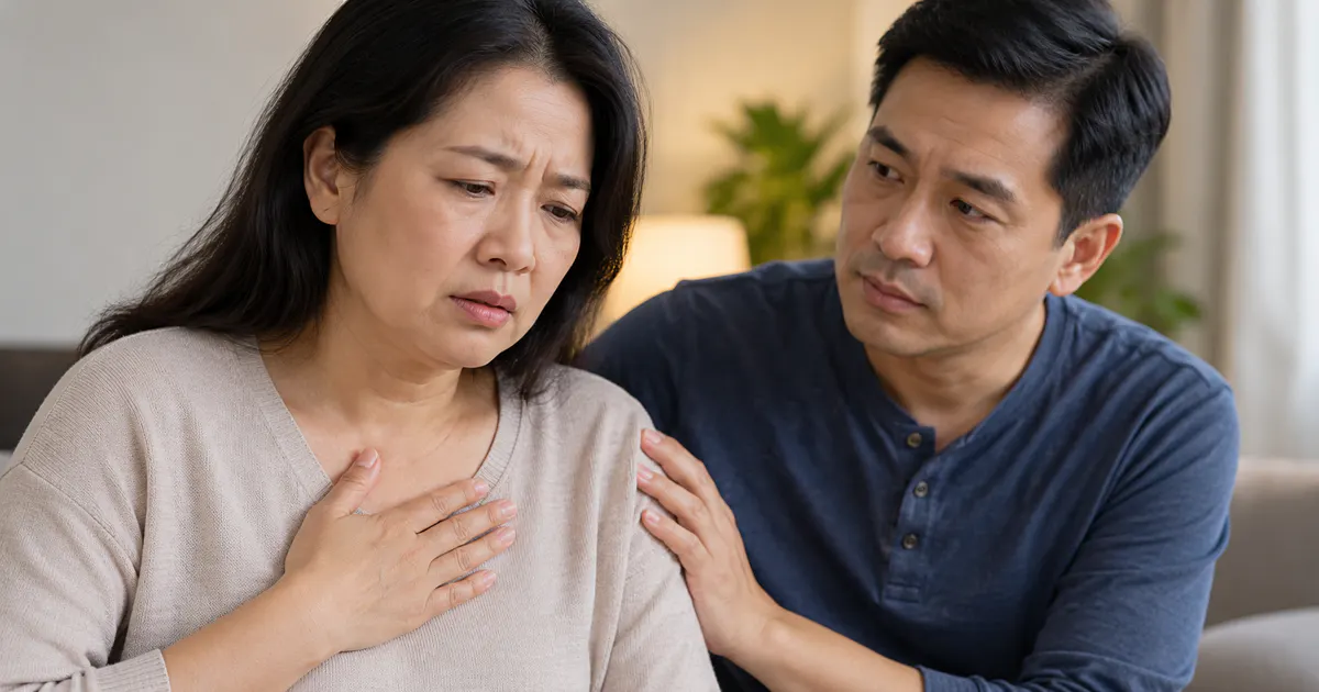 Người thân hỗ trợ người bệnh nhận biết dấu hiệu cảnh báo cần đi khám