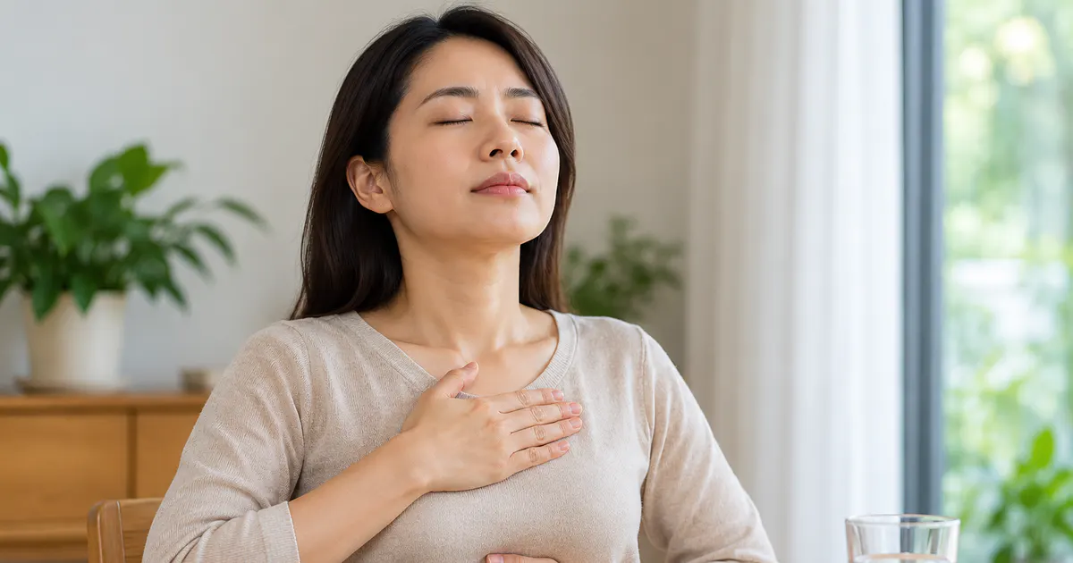 Tư thế ngồi thẳng và thở chậm khi khó thở do trào ngược dạ dày