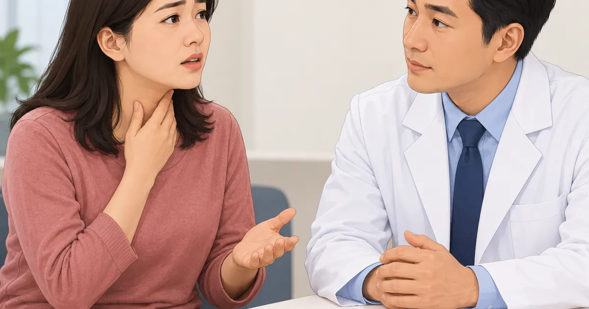 Người có triệu chứng họng kéo dài trao đổi với nhân viên y tế