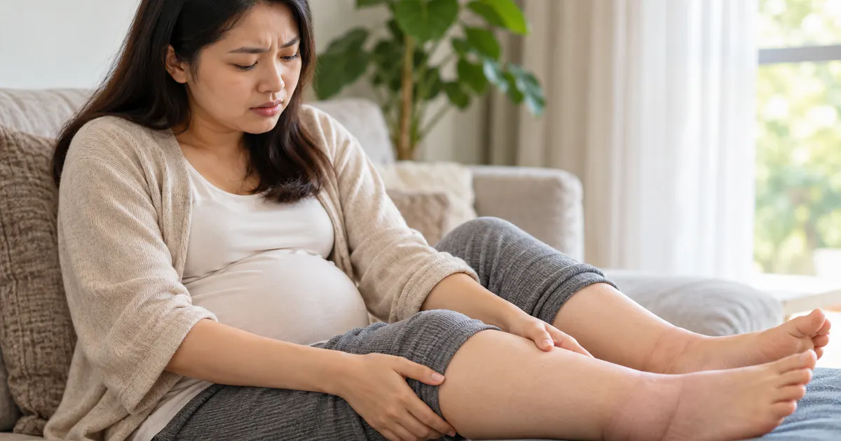 Bà bầu mang thai bị phù chân khi nào đáng lo đang kê cao chân nghỉ ngơi tại nhà