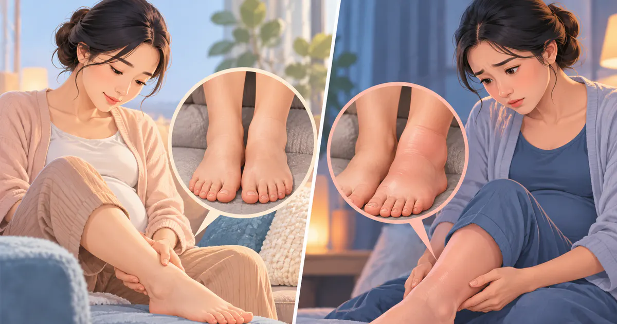 Minh họa phân biệt phù sinh lý và dấu hiệu tiền sản giật ở thai phụ