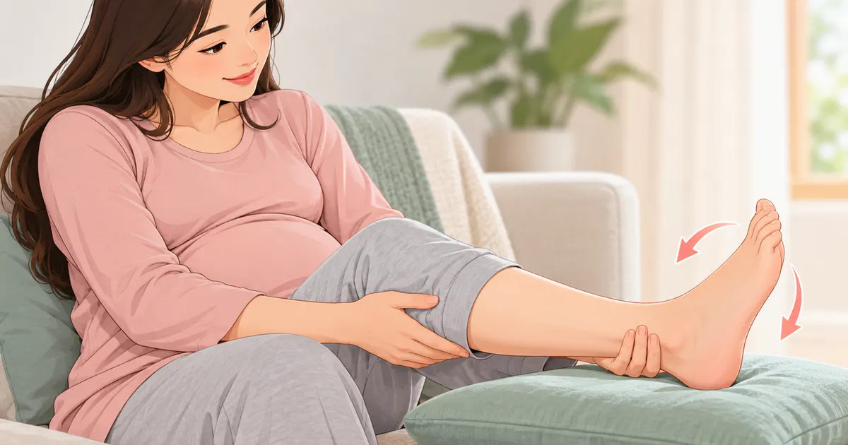 Thai phụ vận động cổ chân nhẹ nhàng để giảm cảm giác nặng chân