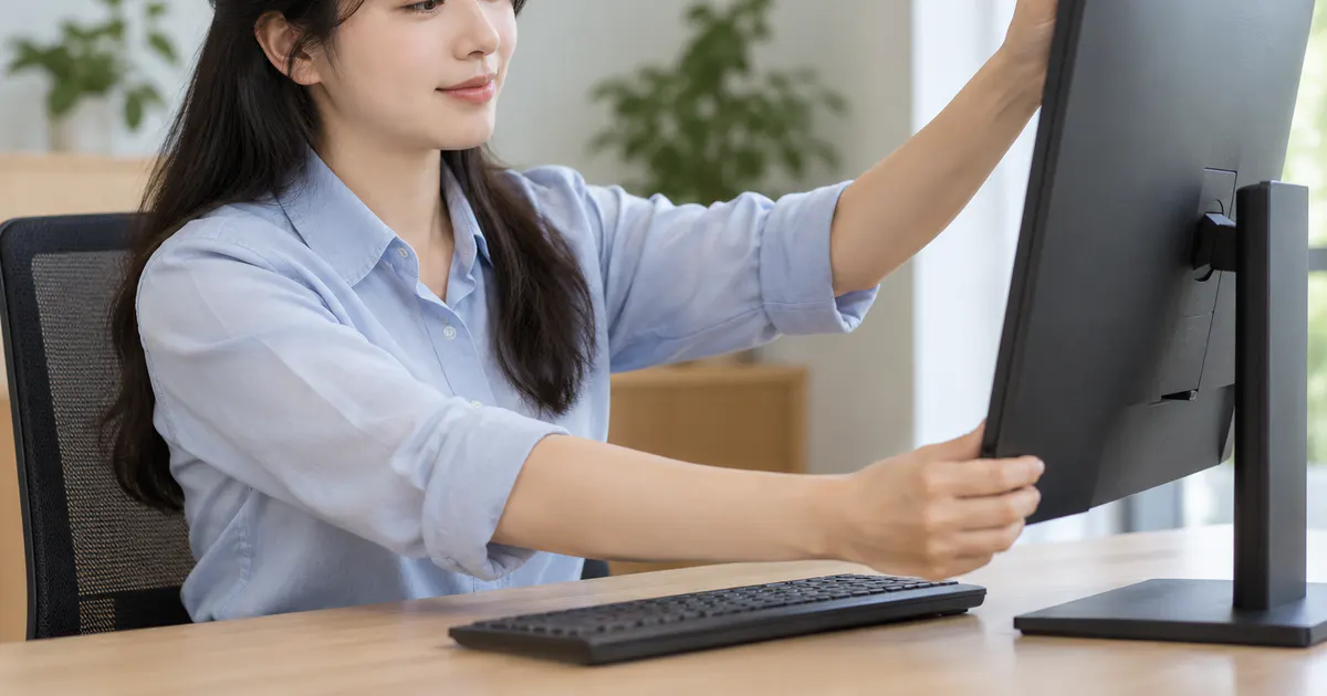 Điều chỉnh vị trí màn hình để giảm khô mắt khi làm việc
