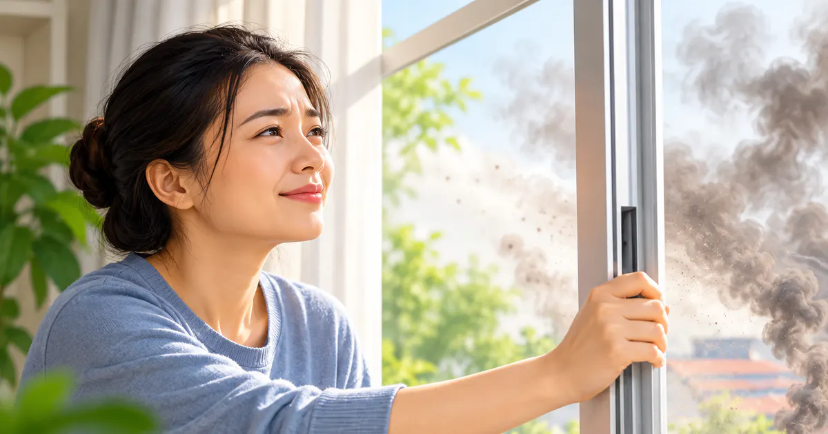 Minh họa giảm tiếp xúc với khói bụi và tác nhân kích ứng mũi