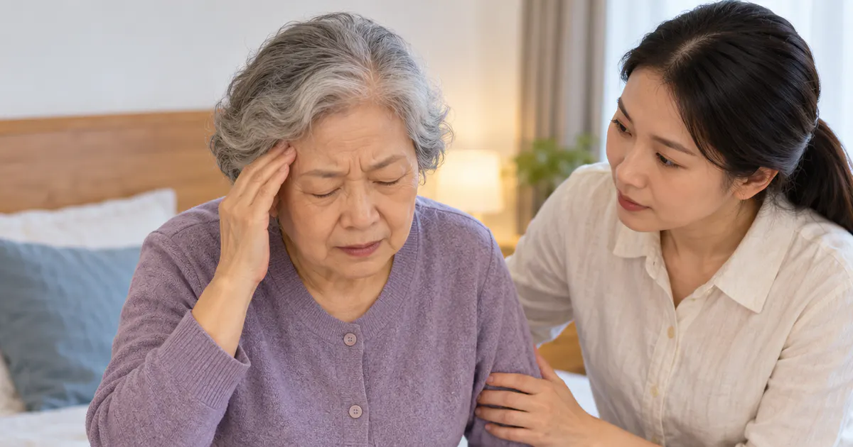 Người cao tuổi ngồi xuống an toàn khi bắt đầu cảm thấy choáng