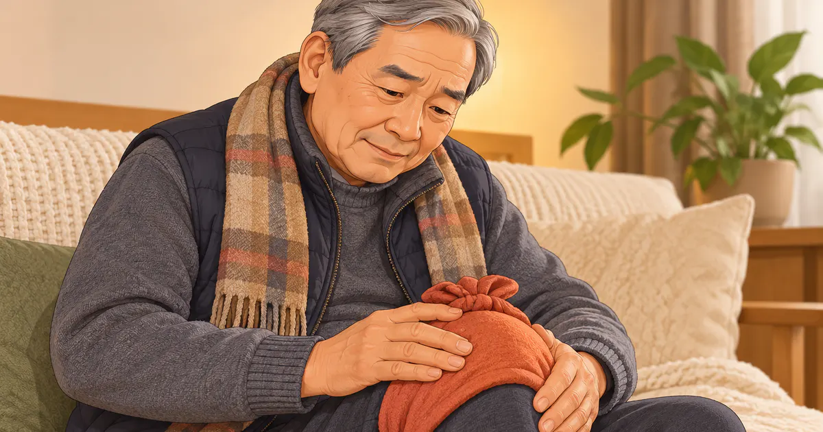 Người cao tuổi chườm ấm đầu gối đúng cách khi thời tiết lạnh