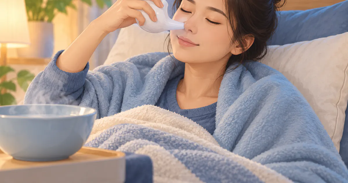 Minh họa cách chăm sóc và xử trí nghẹt mũi an toàn tại nhà
