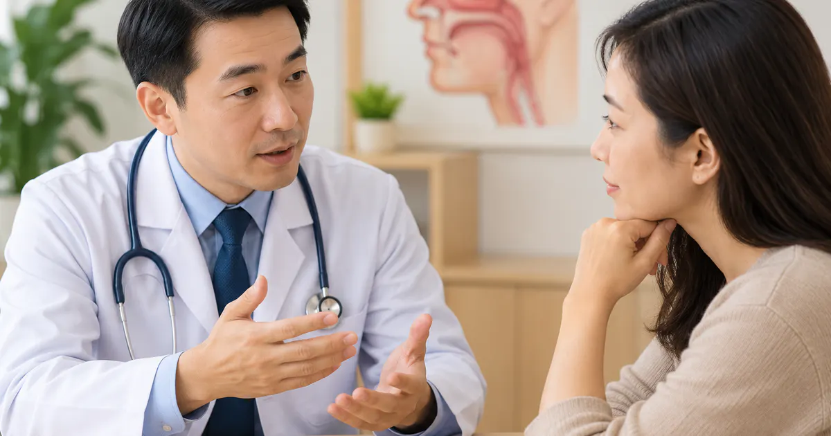 Bác sĩ tư vấn lựa chọn thuốc trong phác đồ điều trị viêm xoang