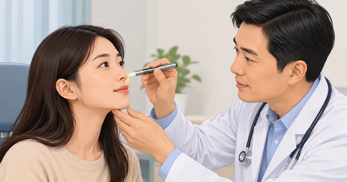 Người bệnh trao đổi với bác sĩ khi triệu chứng viêm mũi dị ứng kéo dài