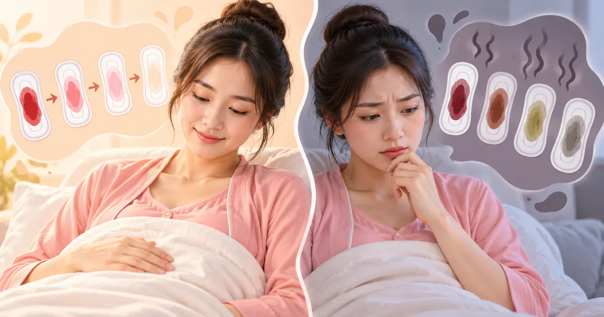 Minh họa cách nhận biết sản dịch bình thường và dấu hiệu nhiễm trùng hậu sản