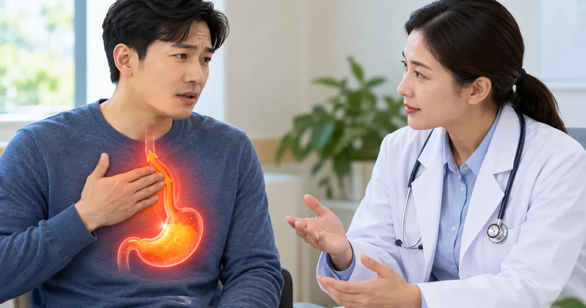 Người bệnh trao đổi triệu chứng trào ngược với bác sĩ