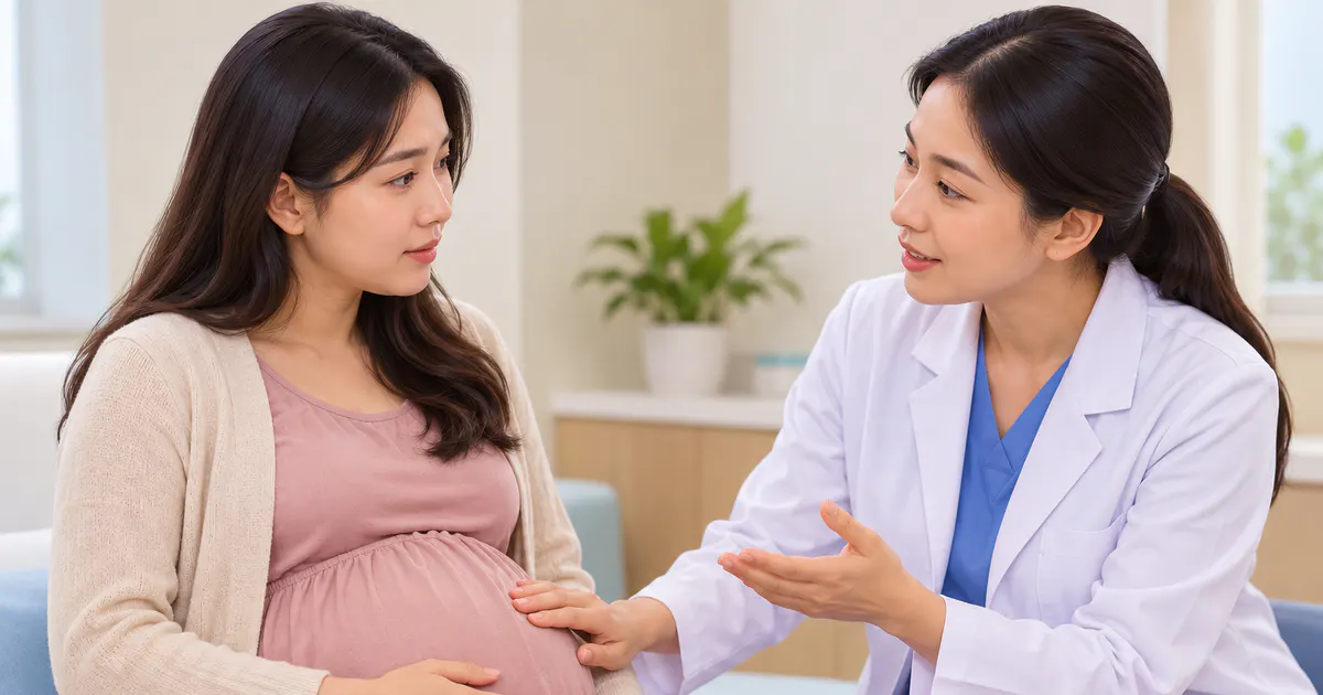 Nhân viên y tế tư vấn mẹ bầu về đánh giá cử động thai an toàn