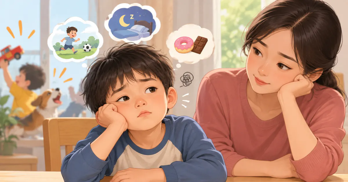 Minh họa các yếu tố có thể khiến trẻ khó tập trung