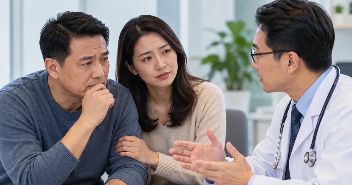 Người lớn được người thân đưa đi khám khi trí nhớ thay đổi bất thường