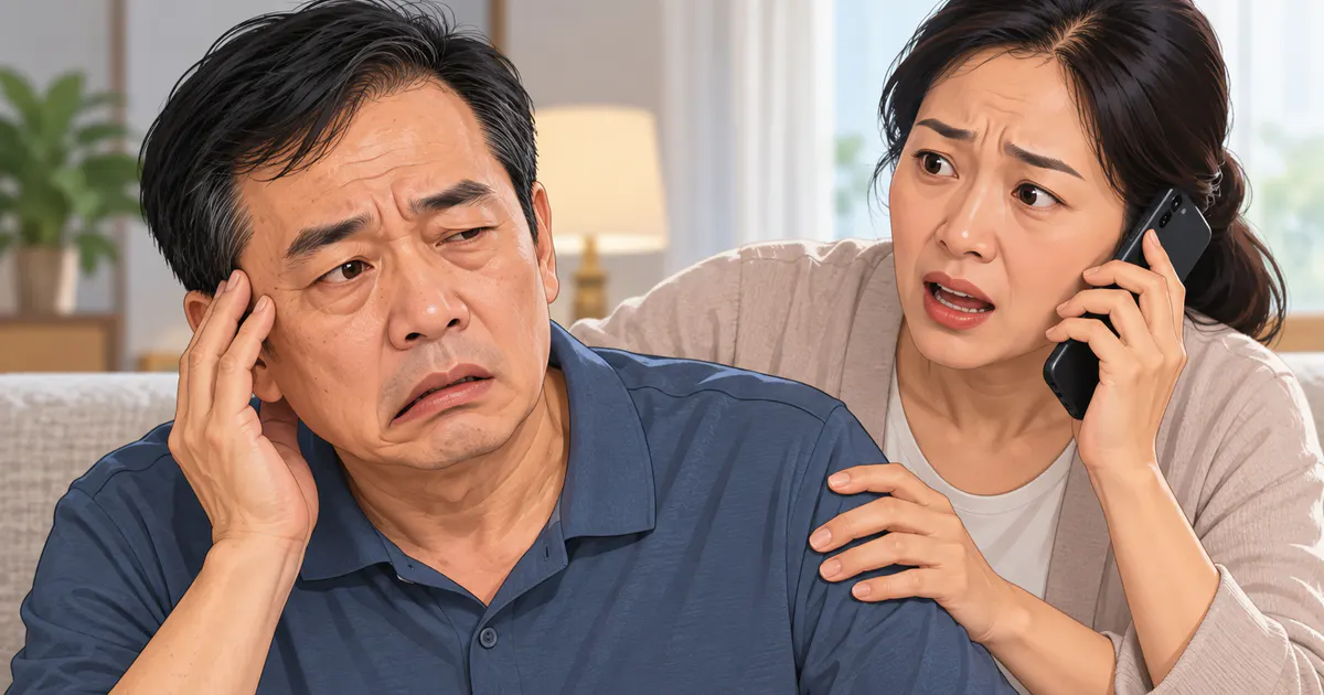 Minh họa người bệnh có dấu hiệu cảnh báo đột quỵ cần cấp cứu