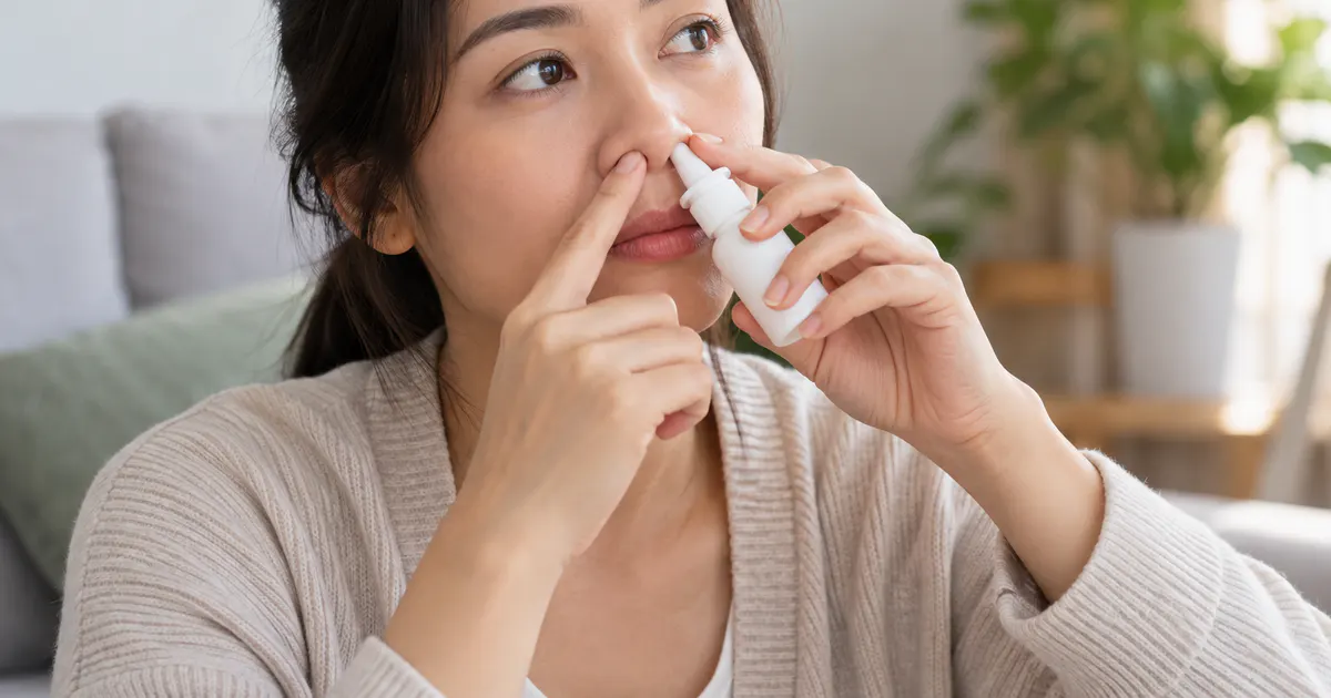 Người trưởng thành sử dụng thuốc xịt thông mũi đúng cách khi bị nghẹt mũi