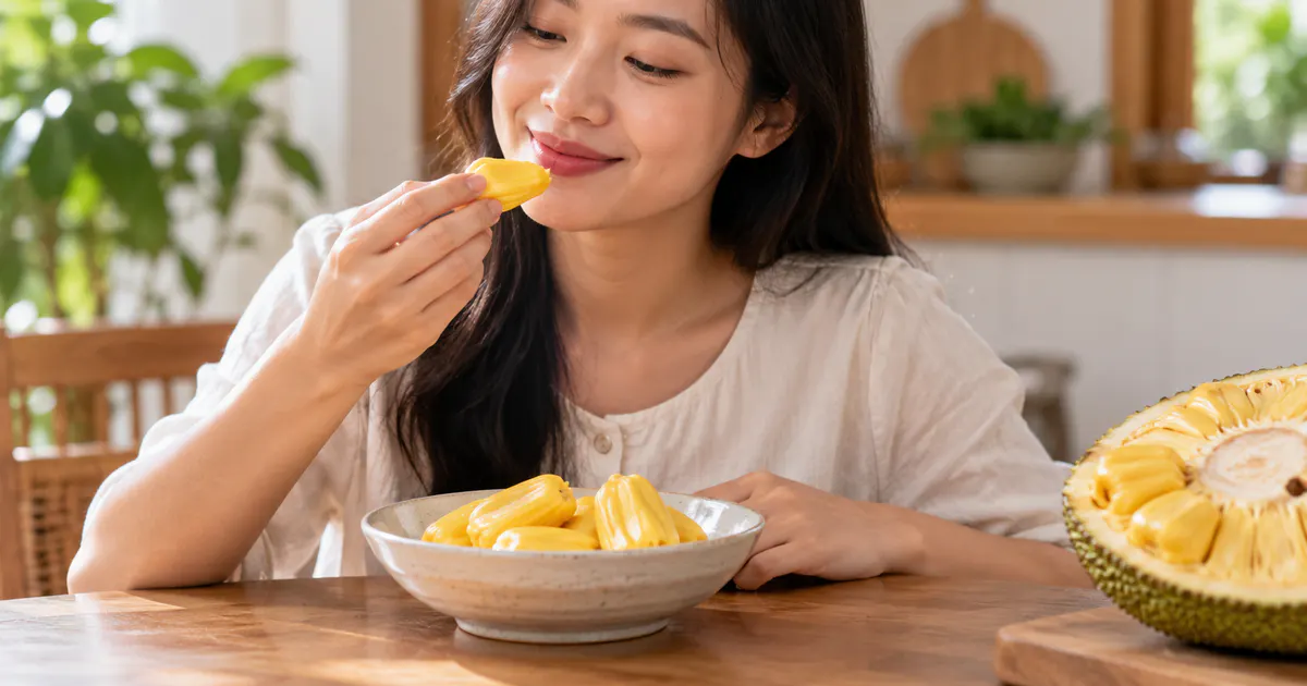 Người trưởng thành ăn một phần nhỏ mít chậm rãi khi ngồi thẳng vào ban ngày
