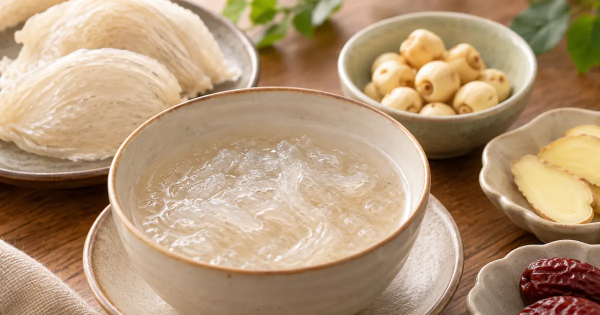 Bát yến chưng đơn giản và nguyên liệu đi kèm được cân nhắc cho người trào ngược