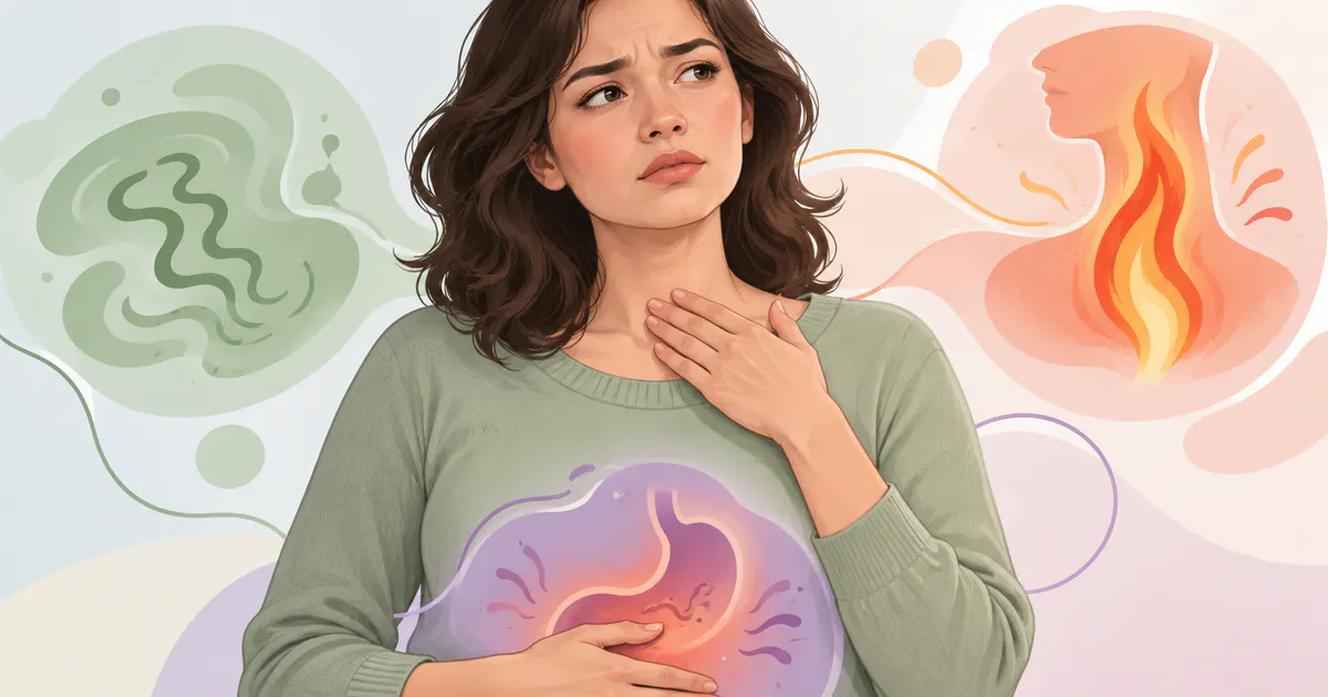 Minh họa phân biệt buồn nôn do trào ngược với nguyên nhân tiêu hóa khác
