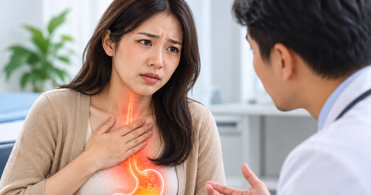 Minh họa người bệnh nhận biết dấu hiệu cần đi khám khi bị trào ngược