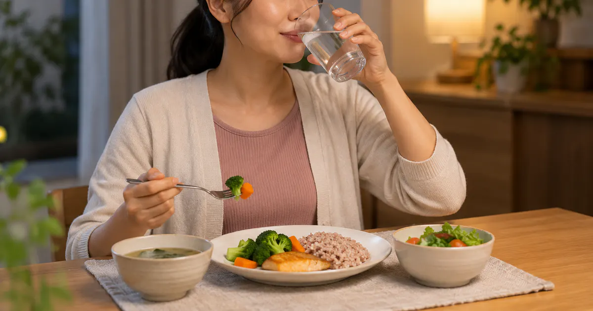 Người trưởng thành ăn vừa phải và ngồi thẳng để hỗ trợ giảm triệu chứng trào ngược