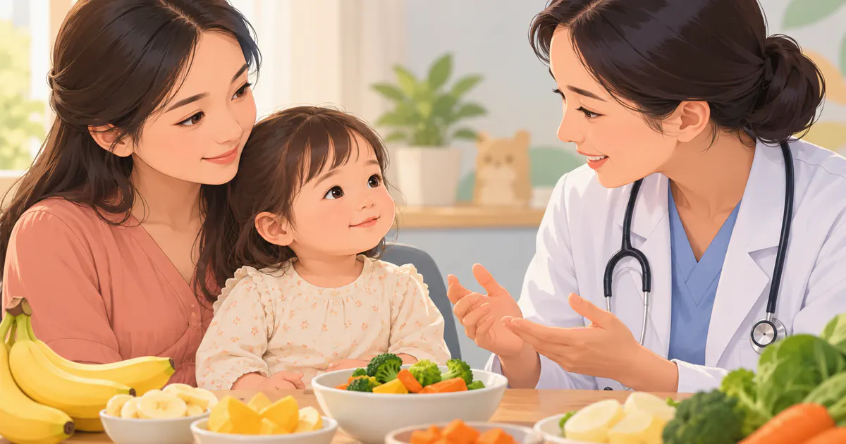 Cha mẹ trao đổi với bác sĩ khi trẻ có dấu hiệu dị ứng thức ăn