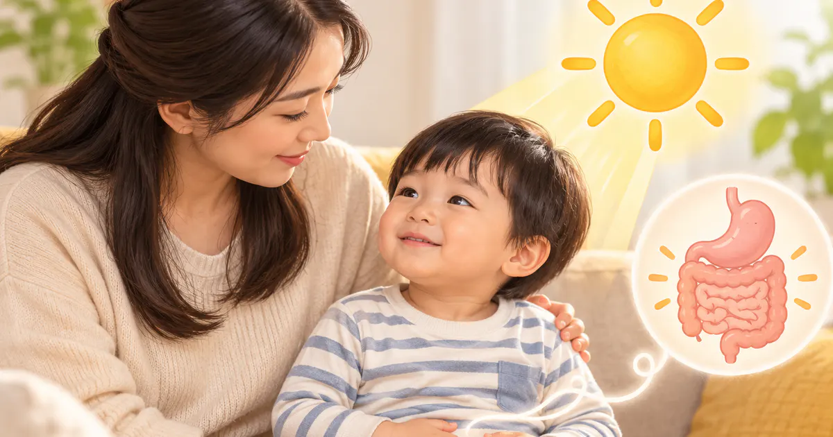 Cha mẹ theo dõi trẻ uống vitamin D bị táo bón và trao đổi với bác sĩ