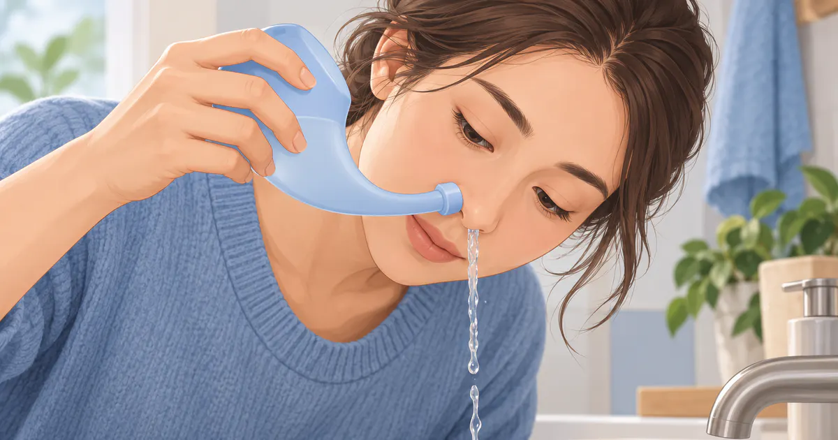 Minh họa thao tác chăm sóc mũi nhẹ nhàng và vệ sinh tại nhà