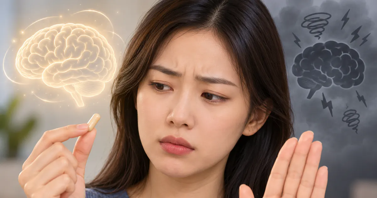 Minh họa người dùng thận trọng trước rủi ro của sản phẩm bổ não