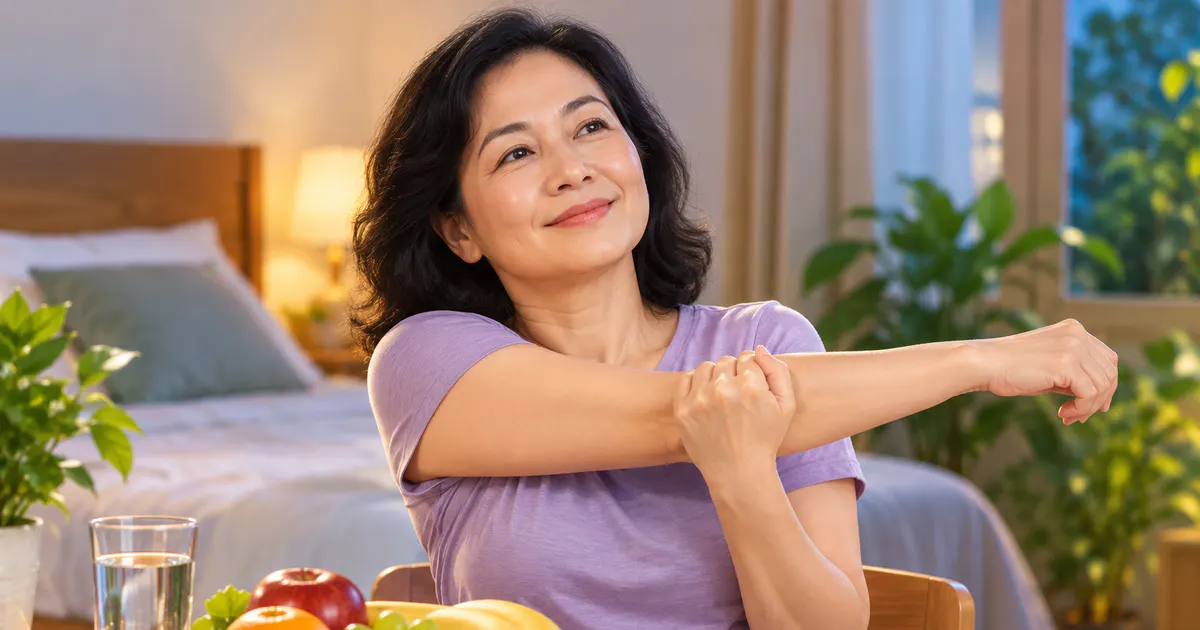 Minh họa thói quen vận động và ăn uống lành mạnh hỗ trợ sức khỏe não bộ