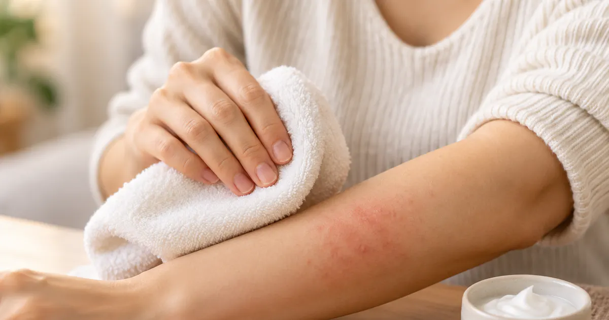 Chăm sóc vùng da kích ứng bằng cách thấm khô nhẹ nhàng