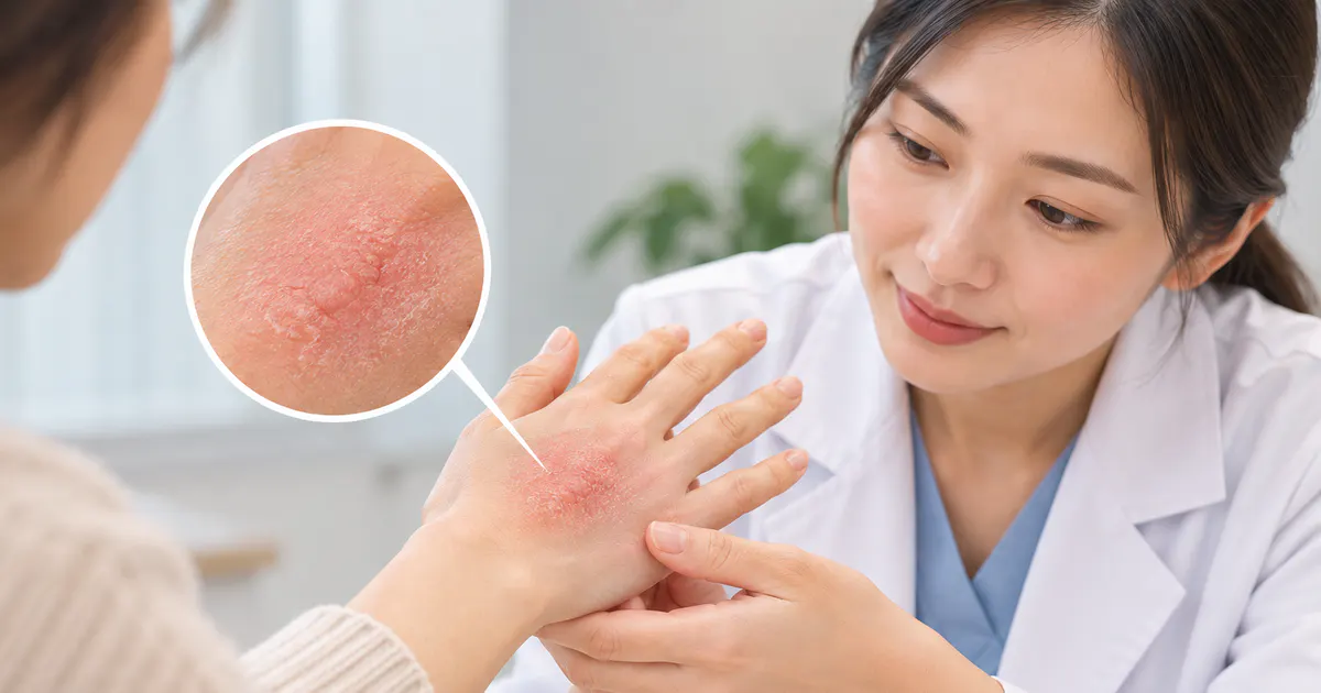 Minh họa dấu hiệu viêm da tay cần được nhân viên y tế đánh giá