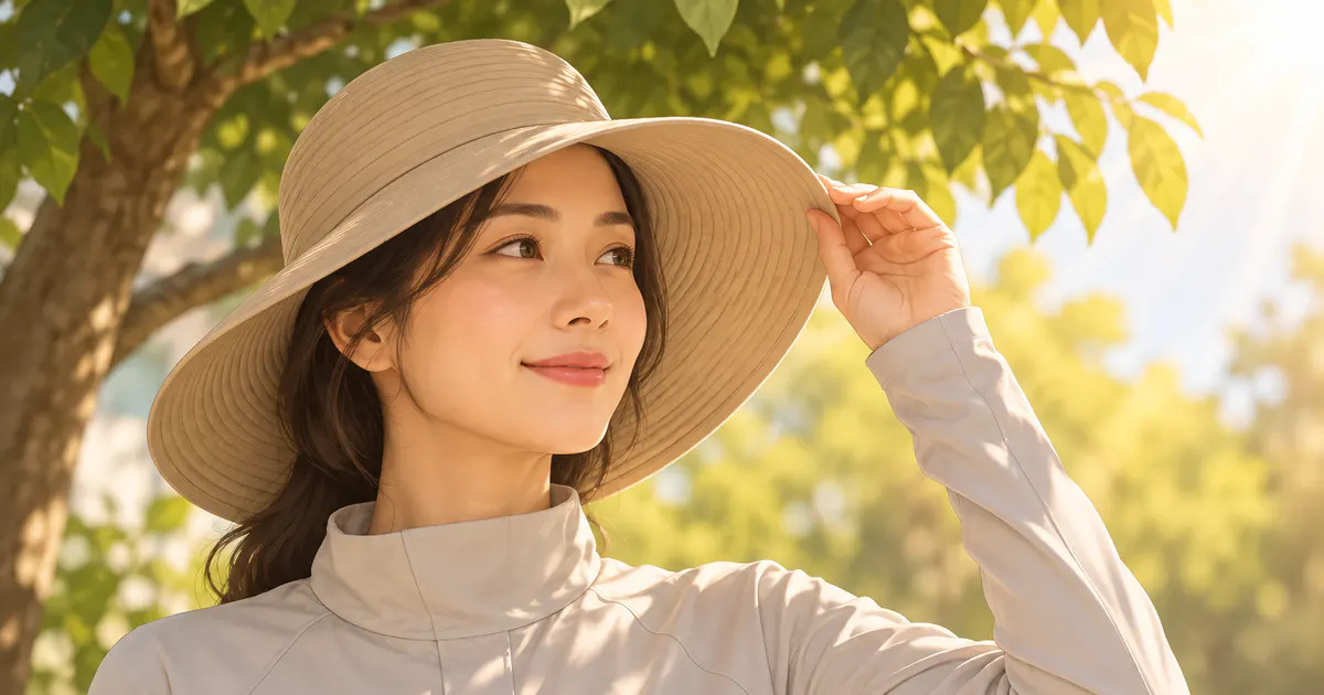 Che chắn da bằng quần áo và mũ khi phòng ngừa viêm da tiếp xúc ánh sáng