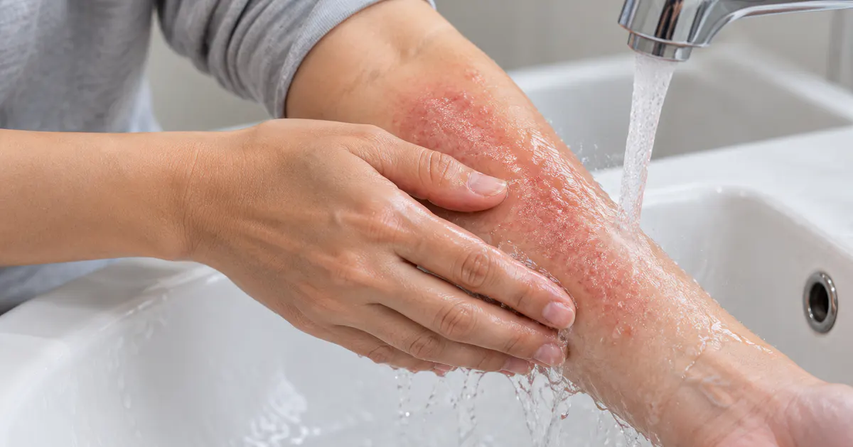 Rửa nhẹ vùng da kích ứng để xử trí ban đầu tại nhà