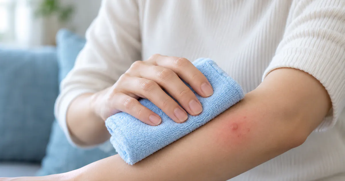 Chườm mát giúp giảm ngứa và nóng rát trên vùng da kích ứng