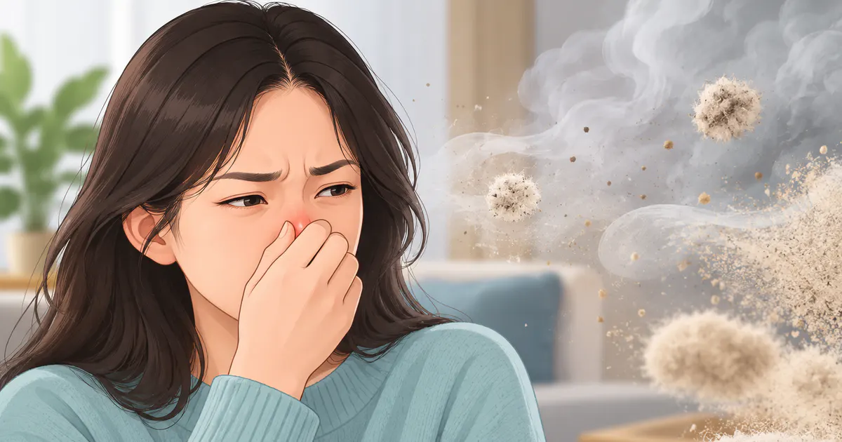 Minh họa các tác nhân môi trường có thể làm khởi phát viêm mũi