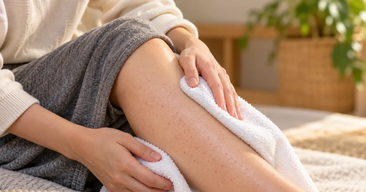 Chăm sóc nhẹ nhàng vùng da bắp chân khi có viêm nang lông